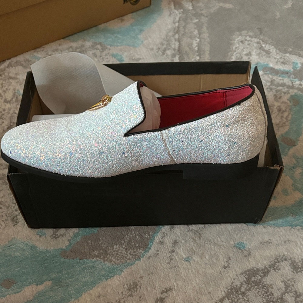 Sparkling White Loafers